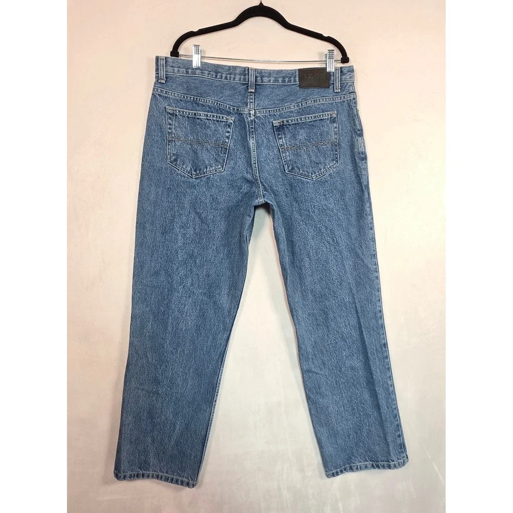 Vintage IZOD Jeans Men's 36x32 Light Wash Relaxed Fit Straight Leg Denim Classic